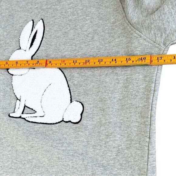 Monica + Andy Long Sleeve Gray White Bunny Pullover Organic Sweatshirt. Small. - Picture 4 of 8